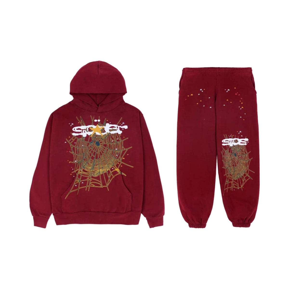 Sp5der Tracksuit Bordeaux