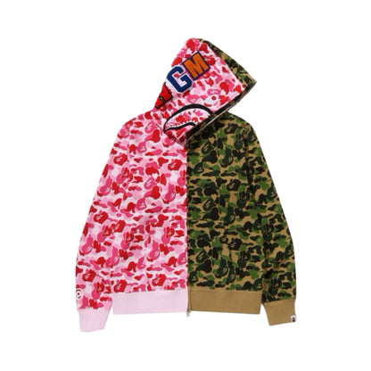 Bape Hoodie Shark Camo Separate Pink/Green