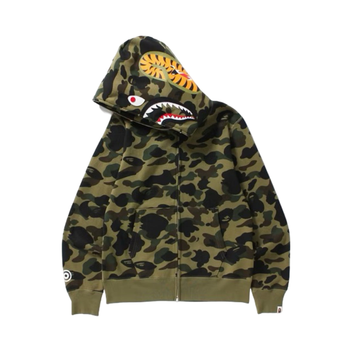 Bape Hoodie Shark Camo Green