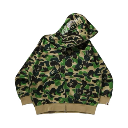 Bape Hoodie Shark Camo Total Green