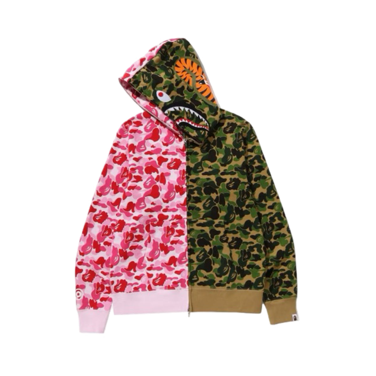 Bape Hoodie Shark Camo Separate Pink/Green