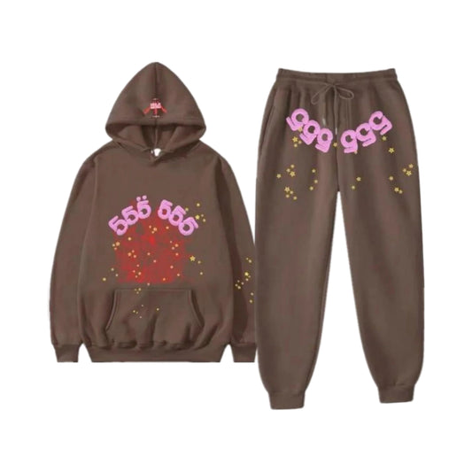 Sp5der Tracksuit Brown