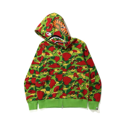 Bape Hoodie Shark Camo Green