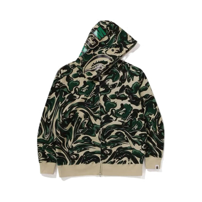 Bape Hoodie Shark Camo Relaxed Fit Green