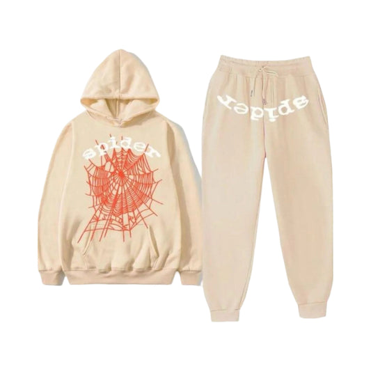 Sp5der Tracksuit Beige