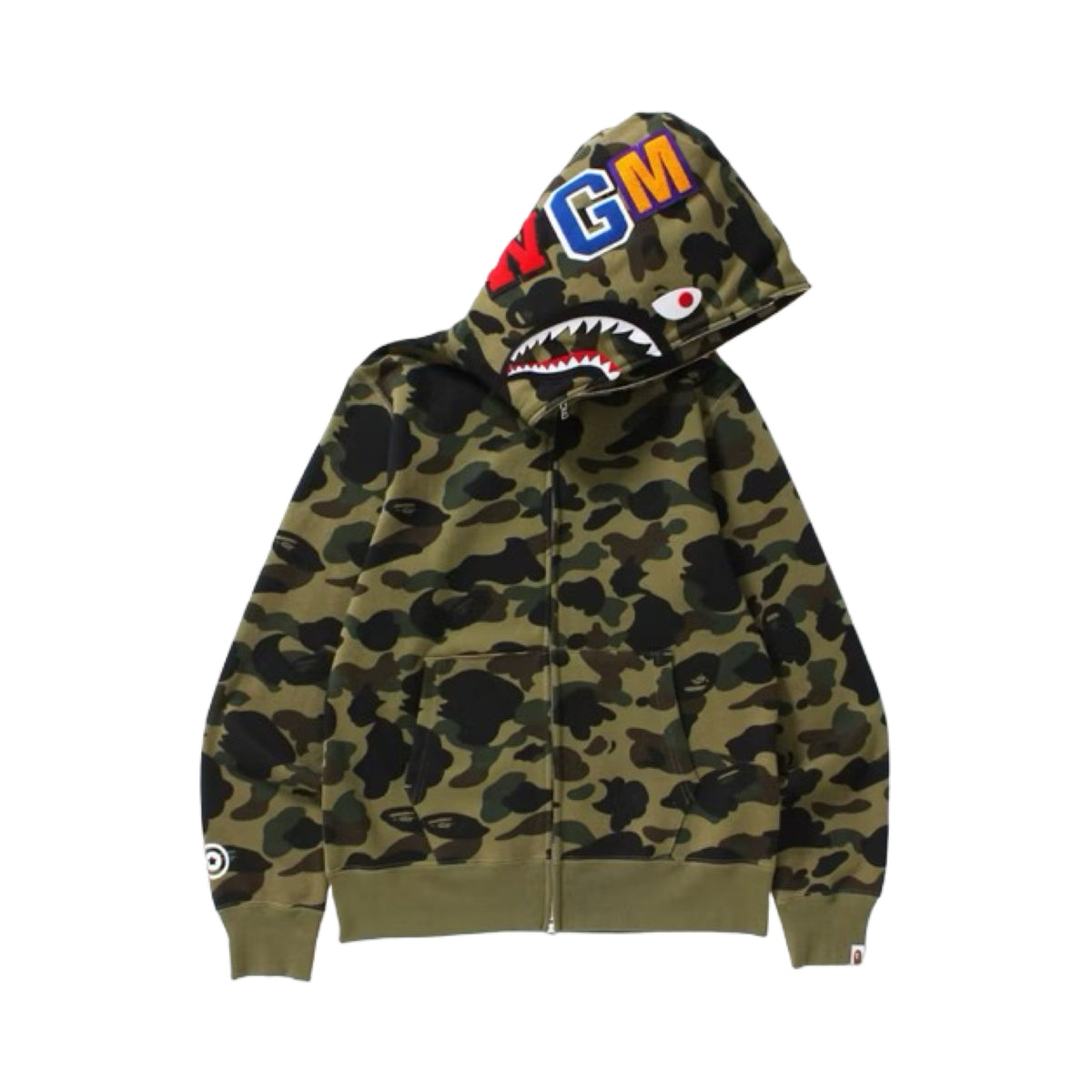Bape Hoodie Shark Camo Green