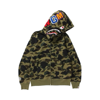 Bape Hoodie Shark Camo Green