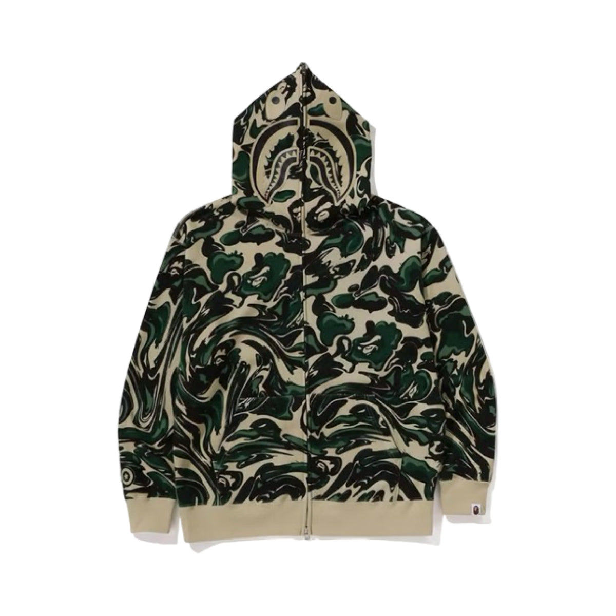 Bape Hoodie Shark Camo Relaxed Fit Green