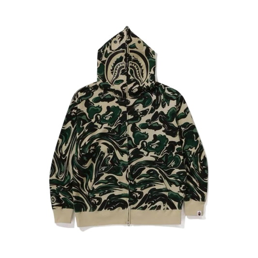 Bape Hoodie Shark Camo Relaxed Fit Green
