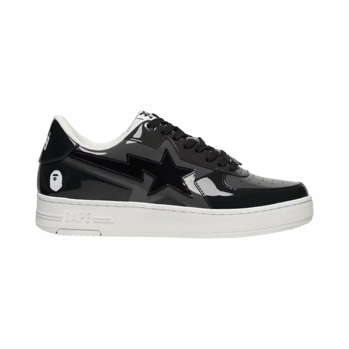Bapesta Low Grey & Patent Black